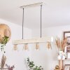 Tapso Hanglamp Hout licht, Wit, 4-lichts