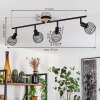 Ballis Plafondlamp Natuurlijke kleuren, Zwart, 4-lichts