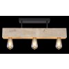 Globo ADALIE Plafondlamp Hout licht, Zwart, 3-lichts