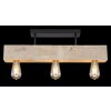 Globo ADALIE Plafondlamp Hout licht, Zwart, 3-lichts