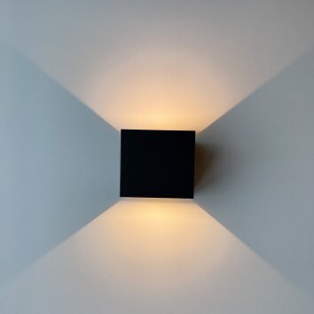 Fischer & Honsel Thore Muurlamp LED Zwart, 2-lichts