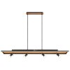 Globo IDA Hanglamp LED houtlook, Zwart, 5-lichts