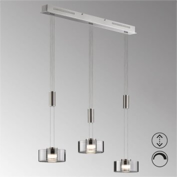 Fischer & Honsel Lavin Hanglamp LED Nikkel mat, 3-lichts