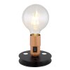 Globo JOHANNA Tafellamp houtlook, Zwart, 1-licht