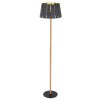 Globo LUNA Staande lamp houtlook, Zwart, 1-licht