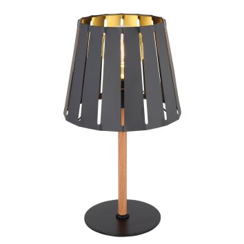 Globo LUNA Tafellamp houtlook, Zwart, 1-licht