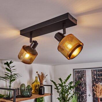 Betania Plafondlamp Zwart, 2-lichts