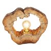 Globo VINZENZ Tafellamp Bruin, houtlook, 1-licht