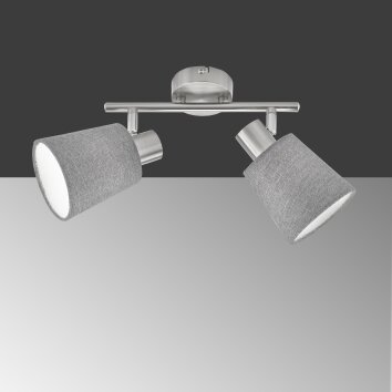 Fischer & Honsel Jeff Plafondlamp Nikkel mat, 2-lichts