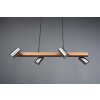 Trio MARLEY Hanglamp Natuurlijke kleuren, Nikkel mat, 4-lichts