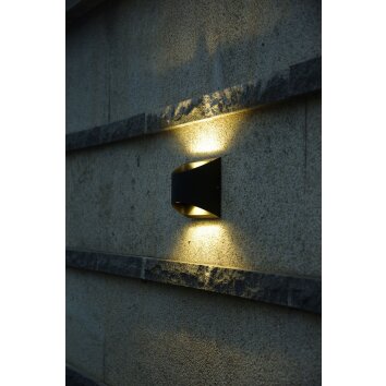 Lutec DODD Buiten muurverlichting LED Zwart, 2-lichts