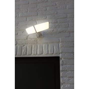 Lutec ARTICA Buiten muurverlichting LED Wit, 1-licht, Bewegingsmelder