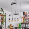 Ermatingen Hanglamp Donkerbruin, Nikkel mat, 4-lichts