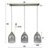 Barrancas Hanglamp Oud zilver, 3-lichts