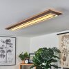 Blandford Plafondpaneel LED Bruin, houtlook, Zwart, 2-lichts, Afstandsbediening