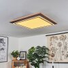 Blandford Plafondpaneel LED Bruin, houtlook, 2-lichts, Afstandsbediening