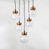 Arusi Hanglamp Brons, Zwart, 5-lichts