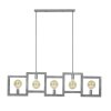 Top Down Hanglamp Oud zilver, 5-lichts