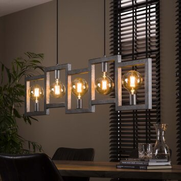 Top Down Hanglamp Oud zilver, 5-lichts