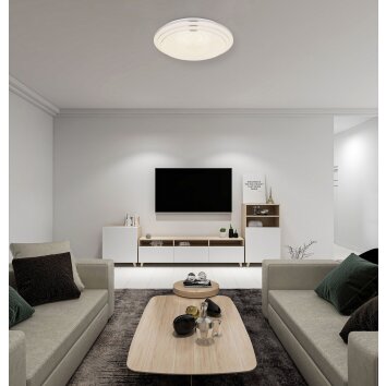 Globo ALEY Plafondlamp LED Wit, 1-licht, Afstandsbediening