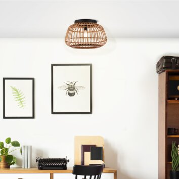 Brilliant Nikka Plafondlamp Zwart, 1-licht