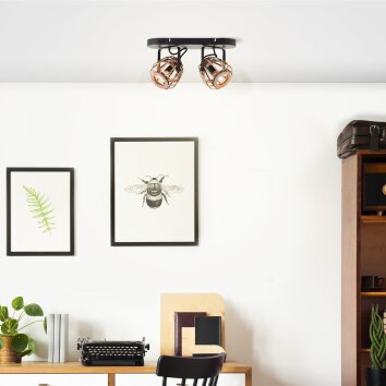 Brilliant Nikka Plafondlamp Zwart, 2-lichts