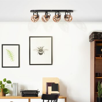 Brilliant Nikka Plafondlamp Zwart, 4-lichts