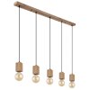 Globo ERNA Hanger Hout licht, Zwart, 5-lichts