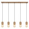 Globo ERNA Hanger Hout licht, Zwart, 5-lichts