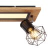 Globo PRISKA Plafondlamp houtlook, Zwart, Wit, 3-lichts