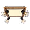 Globo PRISKA Plafondlamp LED Bruin, Chroom, houtlook, Zwart, 5-lichts