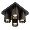 Lucide NIGEL Plafondlamp LED roestvrij staal, Zwart, 4-lichts