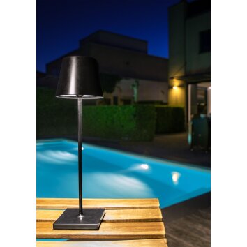Lucide JUSTIN Tafellamp voor buiten LED Zwart, 1-licht