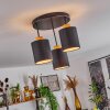 Chiuvi Plafondlamp Chroom, Natuurlijke kleuren, Zwart, Wit, 3-lichts