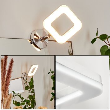 Morges Spiegellamp LED Chroom, Wit, 1-licht