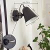 Pany Muurlamp Chroom, Zwart, 1-licht