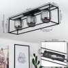Elvange Plafondlamp Zwart, 3-lichts