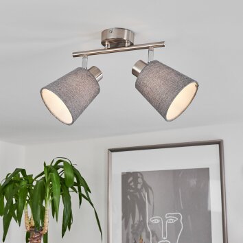 Peralonso Plafondlamp Nikkel mat, 2-lichts