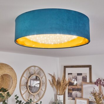 Maripi Plafondlamp LED Blauw, Goud, 1-licht