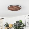 Rocha Plafondlamp LED Bruin, houtlook, Zwart, 1-licht