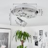 Morges Plafondlamp LED Chroom, Wit, 3-lichts