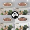 Rocha Plafondlamp LED Bruin, houtlook, Zwart, 1-licht