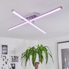 Noppa Plafondlamp LED Chroom, Nikkel mat, 2-lichts, Afstandsbediening, Kleurwisselaar