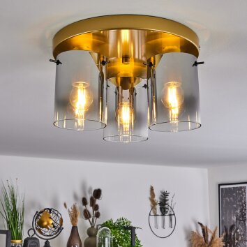 Vuoltu Plafondlamp Goud, 3-lichts