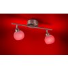 Leuchten-Direkt LOLA-LOTTA Plafondlamp LED roestvrij staal, 2-lichts, Afstandsbediening, Kleurwisselaar
