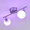 Motala Plafondlamp LED Nikkel mat, 2-lichts, Afstandsbediening, Kleurwisselaar