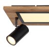 Globo ULLA Plafondlamp houtlook, Zwart, 4-lichts