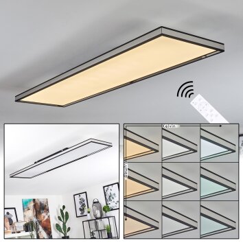 Nabbas Plafondpaneel LED Zwart, 1-licht, Afstandsbediening