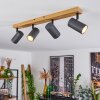 Javel Plafondlamp houtlook, Zwart, 4-lichts