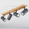 Javel Plafondlamp houtlook, Zwart, 4-lichts